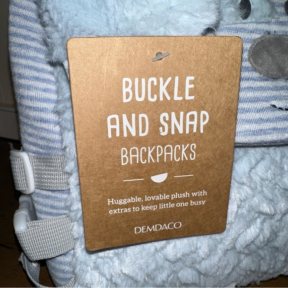 DEMDACO Blue Puppy Buckle and Snap 10 inch Childrens Stuffed Animal Backpack - Picture 7 of 10